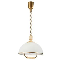 Licht-Erlebnisse Pendelleuchte TAVEM Bronze Weiß Natur LE121704
