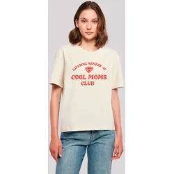 T-Shirt F4NT4STIC "Mothers Day Cool Moms Club Membership Trendy Motherhood", Damen, Gr. 5XL, weiß (sandweiß), Obermaterial: 100% Baumwolle, casual, oversize, Rundhals, Kurzarm ohne Bündchen, Shirts, Premium Qualität