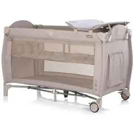 Chipolino Reisebett Bella 2 Ebenen seitlicher Eingang Musikmobile Wickelauflage beige Kunststoff, 60x120 cm, Babymöbel, Babybetten, Reisebetten