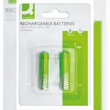 Q-Connect KF15164 Akku-Batterien Rechargeable - Micro/AAA/HR03, 1,2 V, 2 Stück