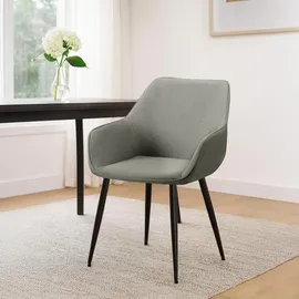 CLP Esszimmerstuhl Luena hellgrau Stoff 2er Set