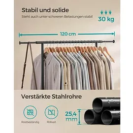 Songmics Rollgarderobe schwarz Metall 83,0 - 120,0 x 156,0 cm