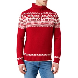 Brandit Textil Brandit Troyer Norweger Pullover, weiss-rot, Größe L
