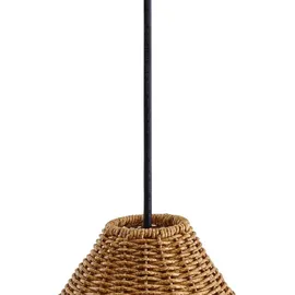 LUCANDE Außenleuchte Holz 100 x 30 x 24 cm 2-flg. beige, Rattan