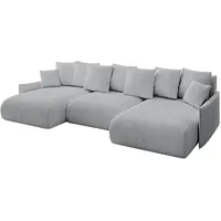 altdecor Ecksofa Cord 6-Sitzer Grau