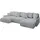 altdecor Ecksofa Cord 6-Sitzer Grau