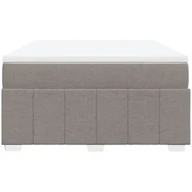 vidaXL Boxspringbett mit Matratze Taupe 140x200 cm Stoff