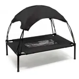 fudajo Hundebett mit Dach M 76 x 60 x 16 cm schwarz