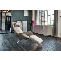 KAWOLA Relaxliege CAVAL Leder 79 x 95 x 157 cm Grau