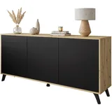 lookway KOMMODE SANAYI III Eiche Artisan/Mattschwarz