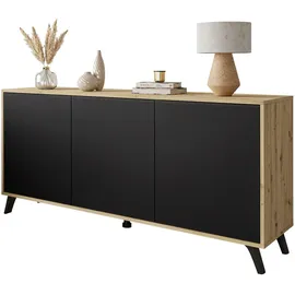 lookway KOMMODE SANAYI III Eiche Artisan/Mattschwarz