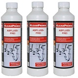 CleanPrince 3 x 1 Liter Abflussfrei Rohrreiniger Rohrfrei Abfluss Fix Abfluss Rohrreiniger Siphon CleanPrince Abfluss-Frei Abflussreiniger Reiniger Abflüsse Siphon Gastro Rohrreiniger Abflussfix