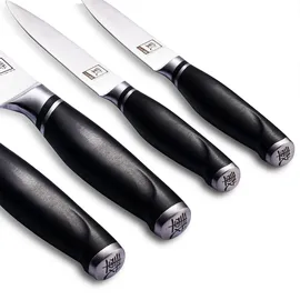 Zayiko NAMI 4-teiliges Kochmesser Set – Edelstahl Küchenmesser mit ABS Griff und Gesch