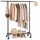 Songmics Rollgarderobe schwarz Metall 83,0 - 120,0 x 156,0 cm