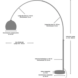 SalesFever Bogenlampe 208 cm