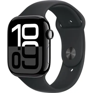 Apple Watch Series 10 GPS + Cellular 46 mm Aluminiumgehäuse diamantschwarz Sportarmband schwarz M/L