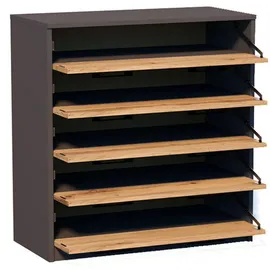 home collective Schuhschrank 74 x 85 x 35 cm mit 5 Schubladen graphit / grau