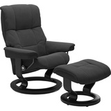 Stressless Relaxsessel STRESSLESS Mayfair Sessel Gr. Microfaser DINAMICA, Classic Base Schwarz, Relaxfunktion-Drehfunktion-PlusTMSystem-Gleitsystem, B/H/T: 79 cm x 101 cm x 73 cm, grau (charcoal dinamica) Lesesessel und Relaxsessel