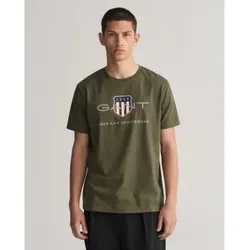 Gant für Herren. 2003199 Archiv Shield T-shirt grün (M), Lässig, Baumwolle, Kurzarm, Nachhaltig