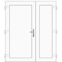 Asymm Kunststoff  Nebeneingangstür zweiflügelig "DIANA-Q" 71 mm Weiß RAL 9016 beidseitig außen öffnend DIN links