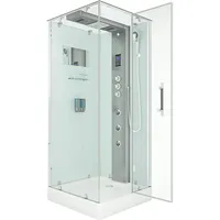 AcquaVapore Dampfdusche Duschtempel Sauna Dusche Duschkabine D38-00R3-EC 80x80 cm mit 2k Scheiben Versiegelung
