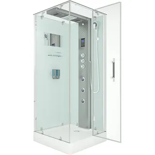 AcquaVapore Dampfdusche Duschtempel Sauna Dusche Duschkabine D38-00R3-EC 80x80 cm mit 2k Scheiben Versiegelung