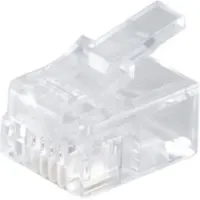 ShiverPeaks BASIC-S Modular-Stecker RJ11, ungeschirmt für Rundkabel, 6-polig, 4 Kontakte belegt, vergoldete, Telefon Zubehör