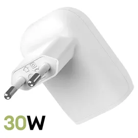 Belkin BoostCharge - Netzteil - PPS Technology - 30 Watt - 3 A - Fast Charge, PD 3.0 (24 pin USB-C) Wandladegerät