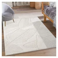 Carpet City Kurzflor Teppich Creme - 120x170 cm -
