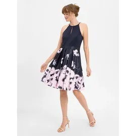 Vera Mont Cocktailkleid Blumenprint Blau/Rosa 38