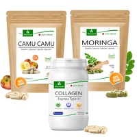 MoriVeda Anti-Aging Produktpaket, Camu Camu Kapseln, Moringa Kapseln und BioCell Collagen Express Type-II Kapseln, reich an Nährstoffen, Vitaminen und Mineralien