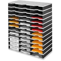 Styro Sortierstation styrodoc trio, 36 Fächer, grau/schwarz