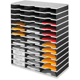 Styro Sortierstation styrodoc trio, 36 Fächer, grau/schwarz