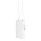 ASHATA 4G LTE CPE-Router mit SIM-Kartensteckplatz, 150 Mbit/s 4G LTE CPE-WLAN-Router für den Außenbereich, Wasserdichter Mobiler WLAN-Router mit 2 Abnehmbaren Antennen (EU)