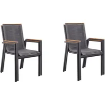 deVries Montana Diningstapelsessel Rope 66 x 55 x 87 cm grau 4 St.