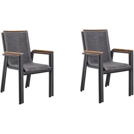deVries Montana Diningstapelsessel Rope 66 x 55 x 87 cm grau 4 St.