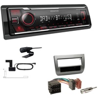 Kenwood KMM-BT408DAB 1-DIN Digital Media Receiver mit DAB+ Bluetooth Autoradio mit Einbauset für Lancia Ypsilon 2003-2011 anthrazit