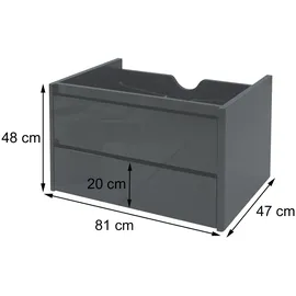 Mendler Waschbeckenunterschrank 50 x 80 cm Schwarz