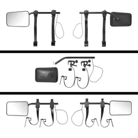 PRO PLUS 2x Universelle Wohnwagenspiegel mit elastischen Spanngummis Links u. Rechts – Inkl. Aufbewahrungstasche Caravanspiegel mit Flachglas