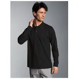 TRIGEMA Langarm Poloshirt schwarz L