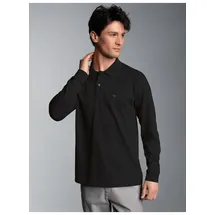 TRIGEMA Langarm Poloshirt schwarz L