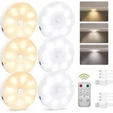 Automatisches LED-Nachtlicht per USB wiederaufladbar [6er-Pack], 3000 K Induktionsnachtlicht & 8 LEDs & 400 mAh Akku, Nachtlicht mit Bewegungsmelder,