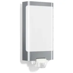 Steinel LED Außenleuchte L 240 S Edelstahl, 9.3 W LED Wandlampe, warm-weiß, 180° Bewegungsmelder, 10 m Reichweite, 8.1 x 16.5 x 30.5 cm 010461