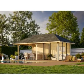 Palmako Pavillon Bianca 16,6 m2 Set 206 Slide - 28 mm grau tauchgrundiert