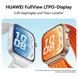 Huawei Watch Fit 5 Pro BT 44 mm Titangehäuse Weiß Nylonarmband Orange
