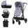 Chipolino Kinderwagen Elite 3 in 1 i-Size Babyschale Sportsitz Babywanne Tasche grau