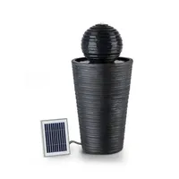 blumfeldt Wasserspiel Liquitorre Solarbrunnen, 27.5 cm Breite, (Set, 5 tlg., inkl. Pumpe,Solarpanel;LED-Beleuchtung und Anschlussmaterial), spring zimmer zier brunnen led-beleuchtung terasse solar outdoor schwarz