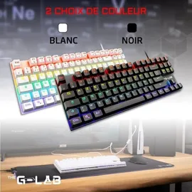THE G-LAB Gaming Tastatur The G-Lab Mercury AZERTY, Französisch, Schwarz - Schwarz