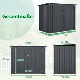 Costway Mülltonnenbox 172 x 96 x 85 cm schwarz
