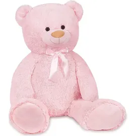 Brubaker XXL Teddybär 100 cm Rosa mit einem Lieblingsmensch Herz Stofftier Plüschtier Kuscheltier